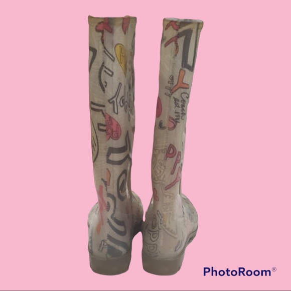 VINTAGE Coach 8 poppy rain-boots - Picture 6 of 8